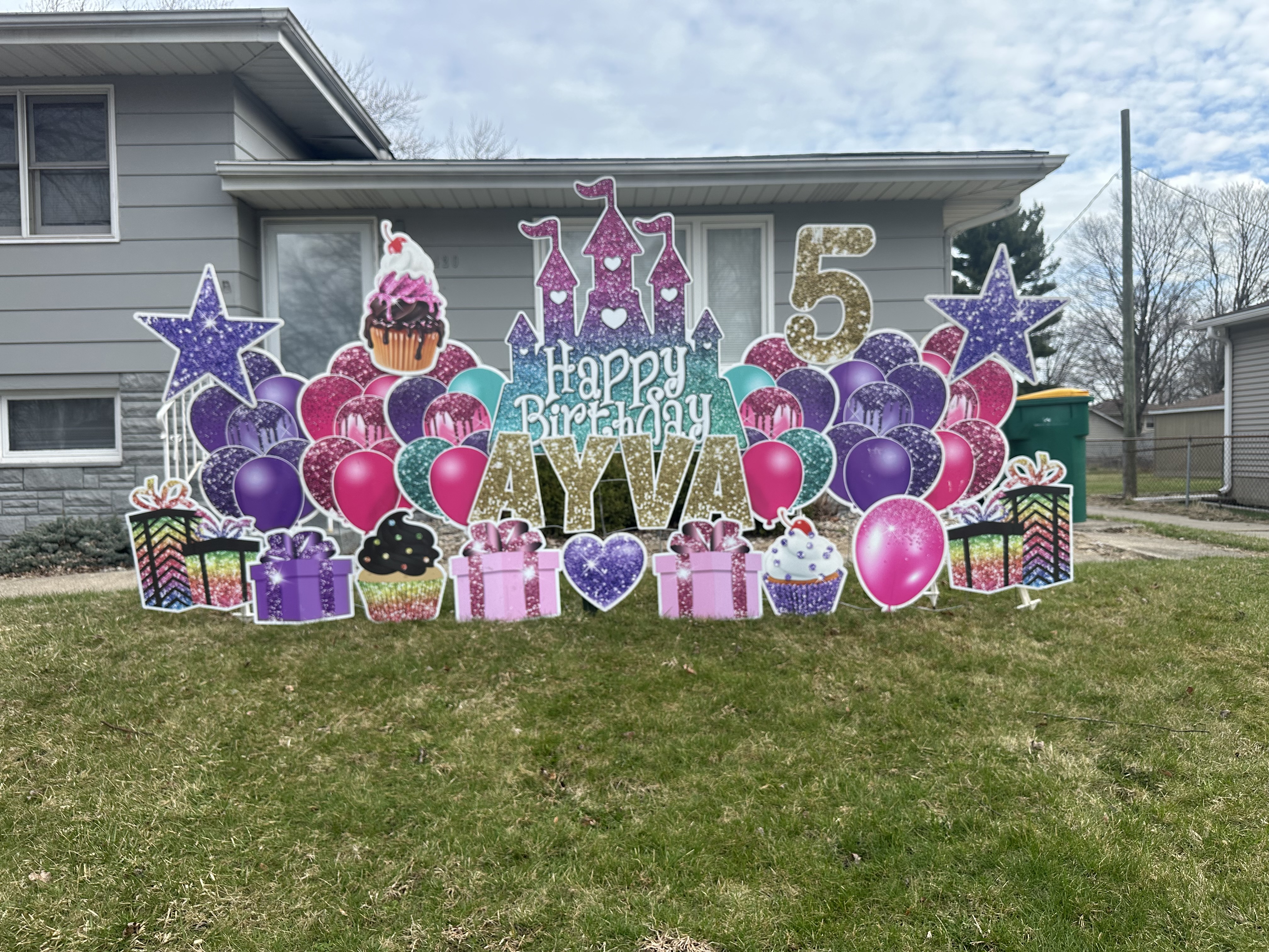 Birthday yard sign display