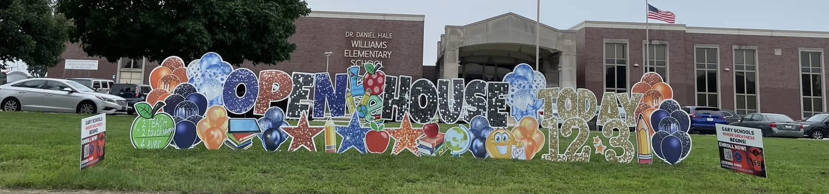 School event yard sign display